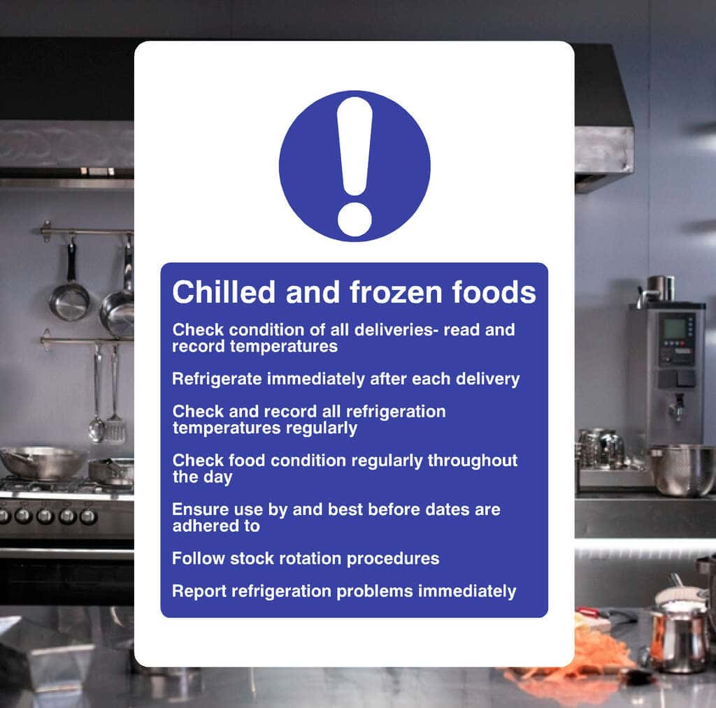 Chilled And Frozen Foods Instructions Sign - The Safety Sheep Store