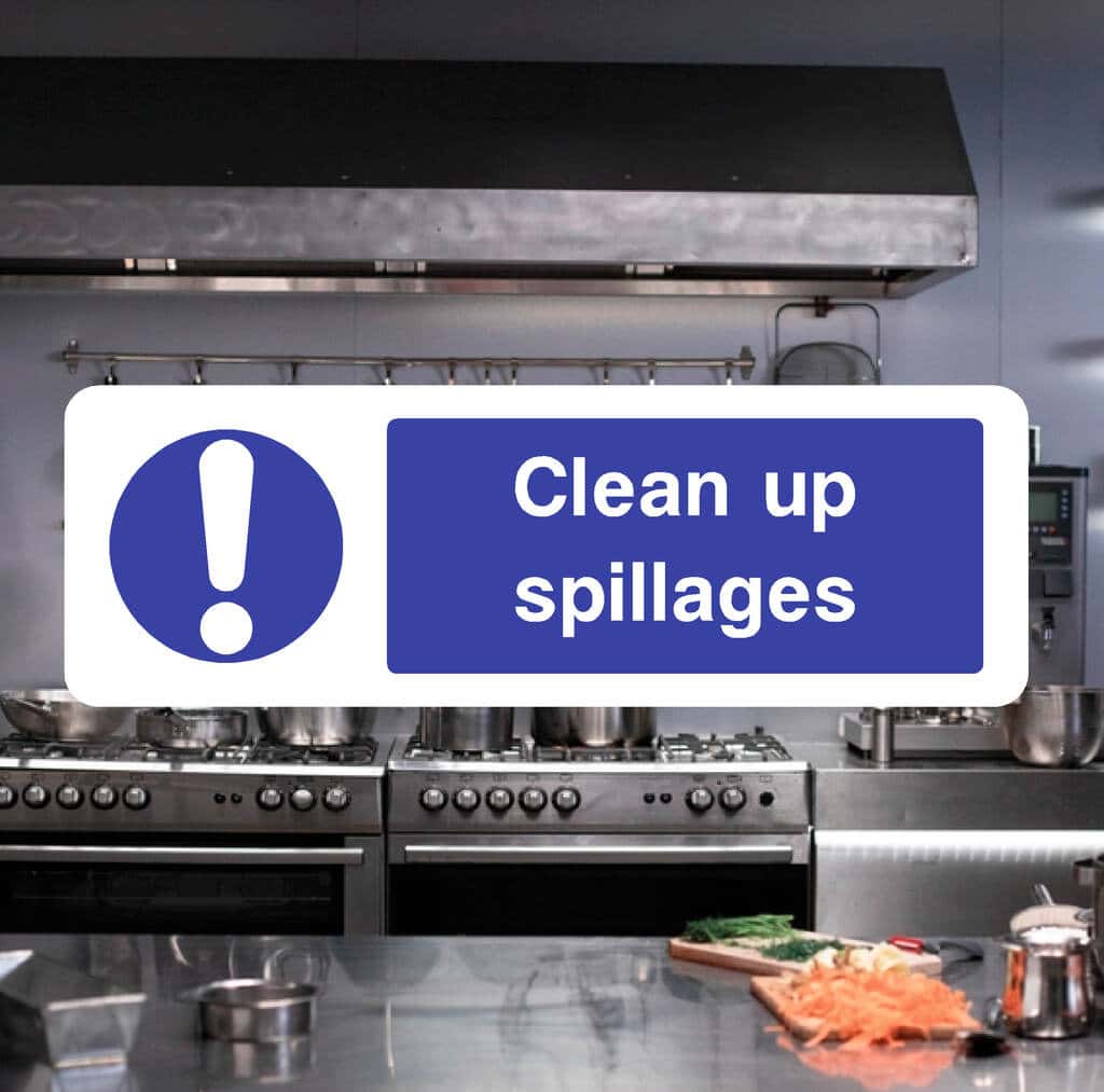 Clean Up Spillages Sign - The Safety Sheep Store