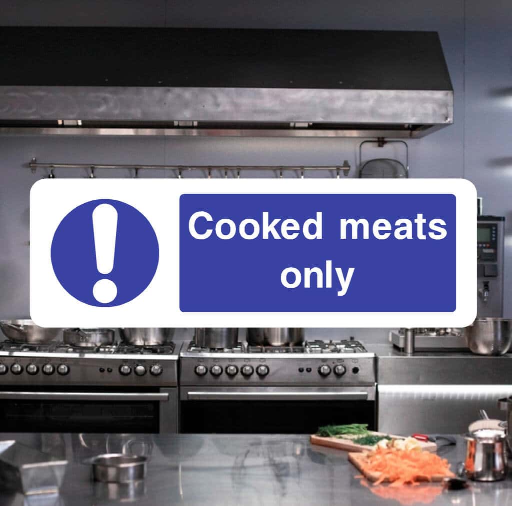 Cooked Meats Only Sign - The Safety Sheep Store