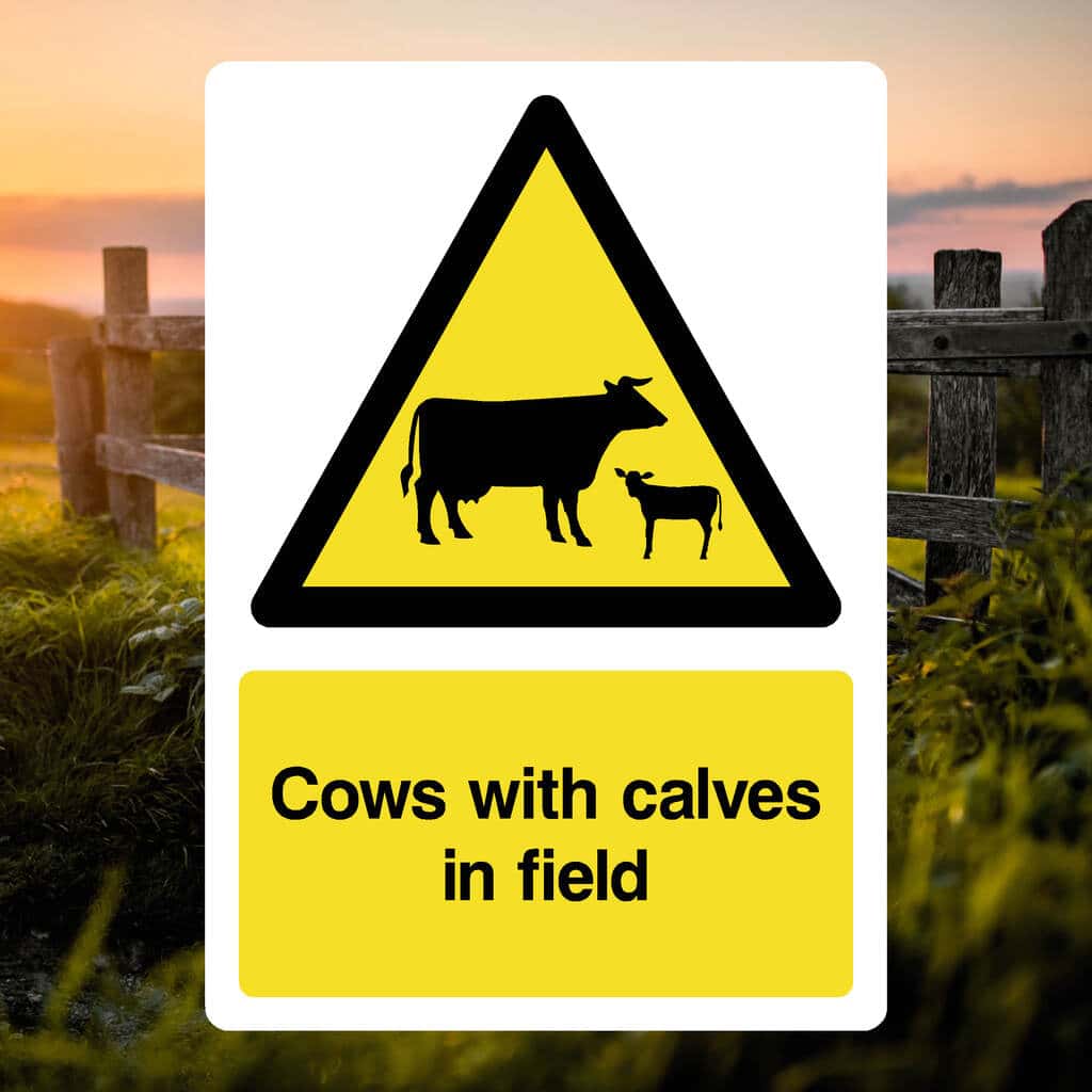 Cows with Calves in Field Warning Sign - The Safety Sheep Store