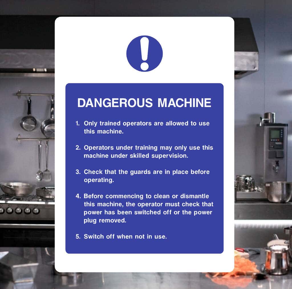 Dangerous Machine Instructions Sign - The Safety Sheep Store