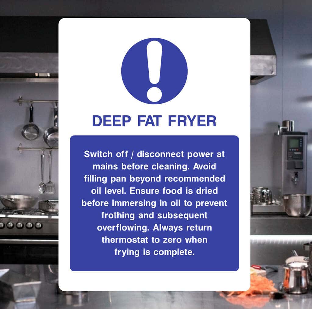 Deep Fat Fryer Instructions Sign - The Safety Sheep Store