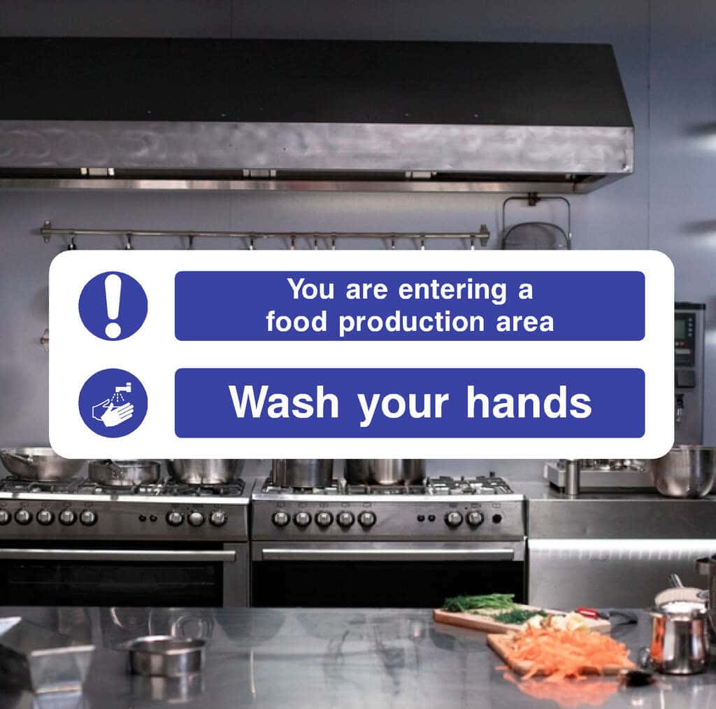 Entering A Food Production Area Wash Your Hands Sign - The Safety Sheep 