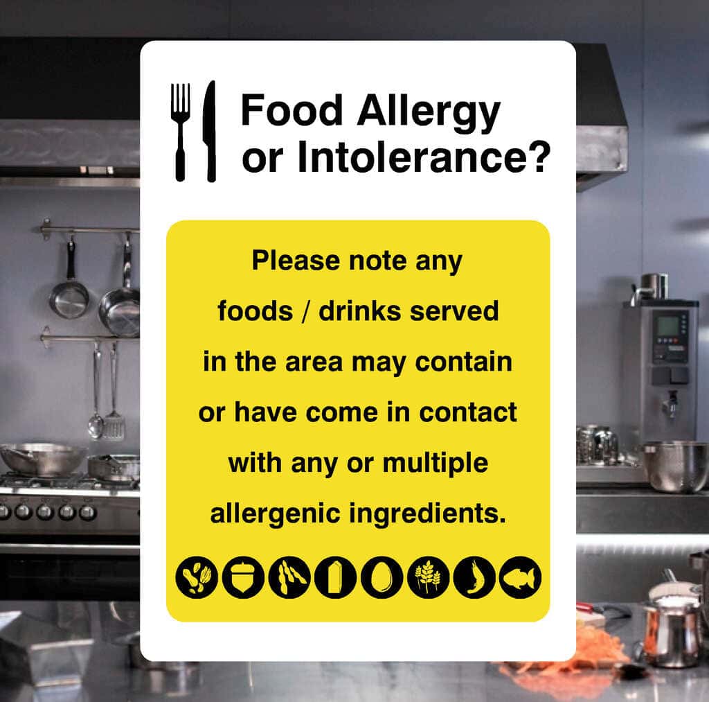 Food Allergy Notice Portrait Sign - The Safety Sheep Store