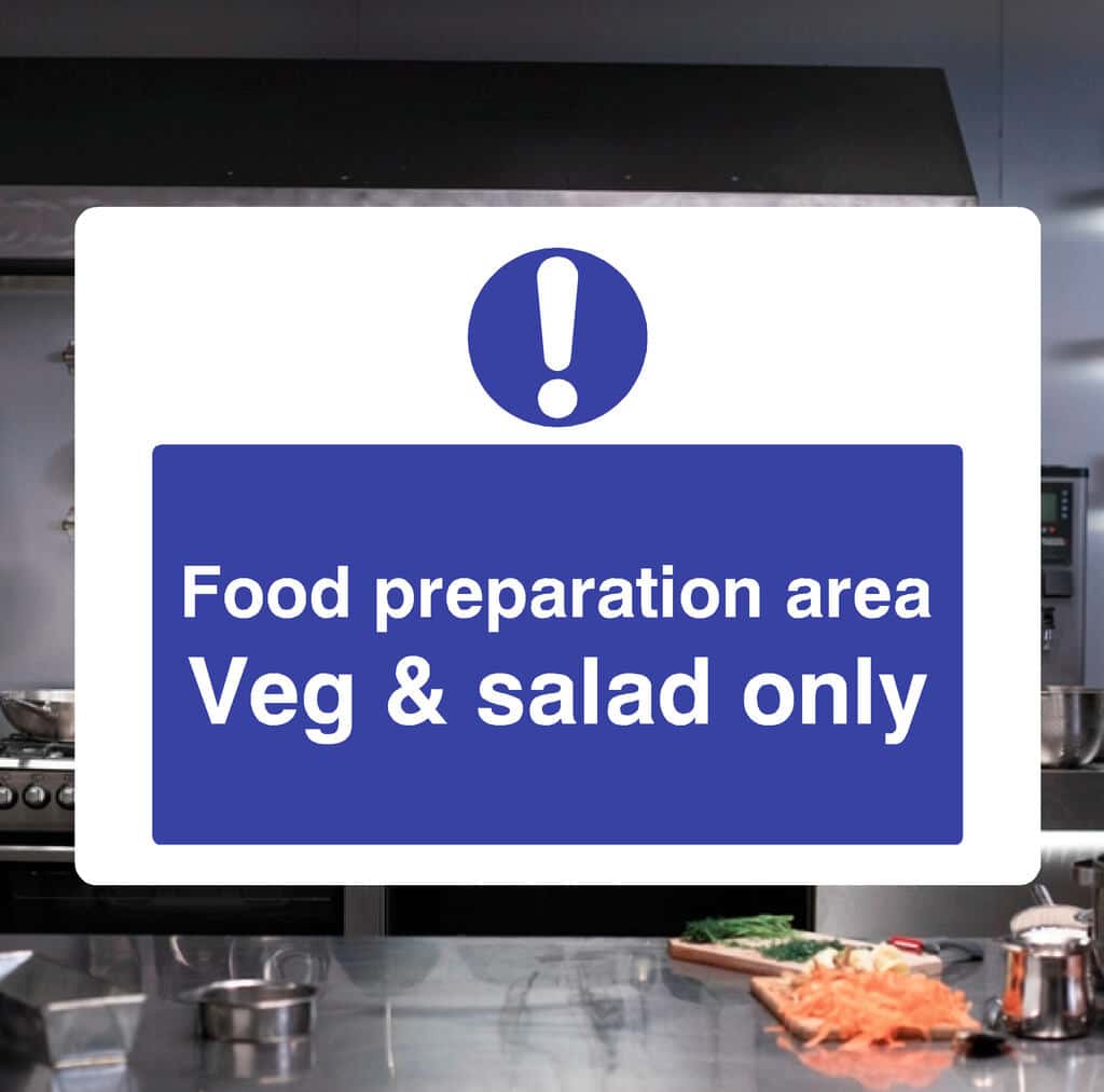 Food Preparation Veg And Salad Sign - The Safety Sheep Store