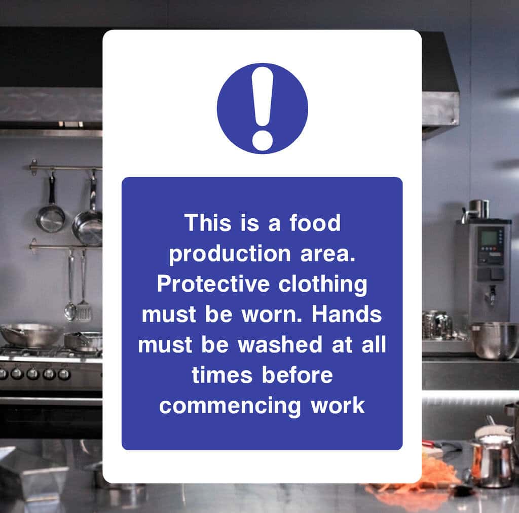 Food Production Area Protective Clothing Must Be Worn Sign - The Safety Sheep Store