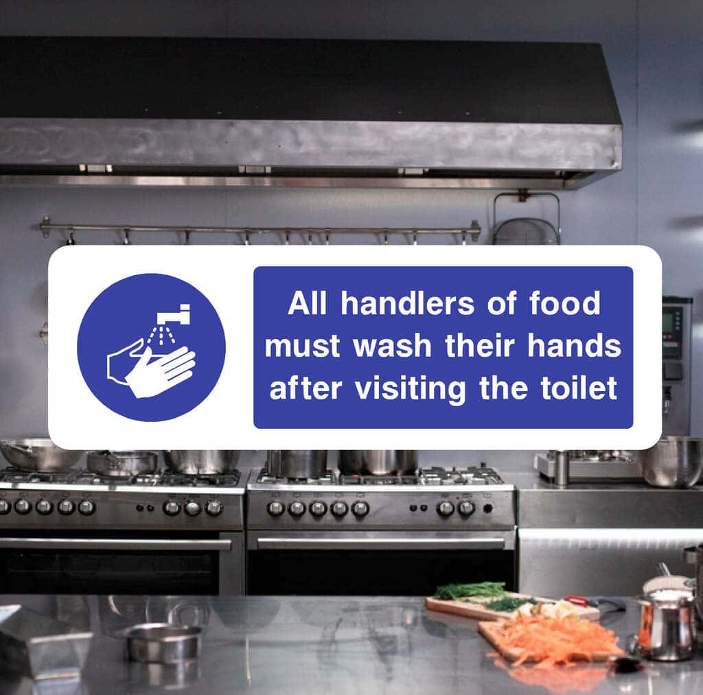 Handlers Food Wash Hands Visiting Toilet Sign - The Safety Sheep Store