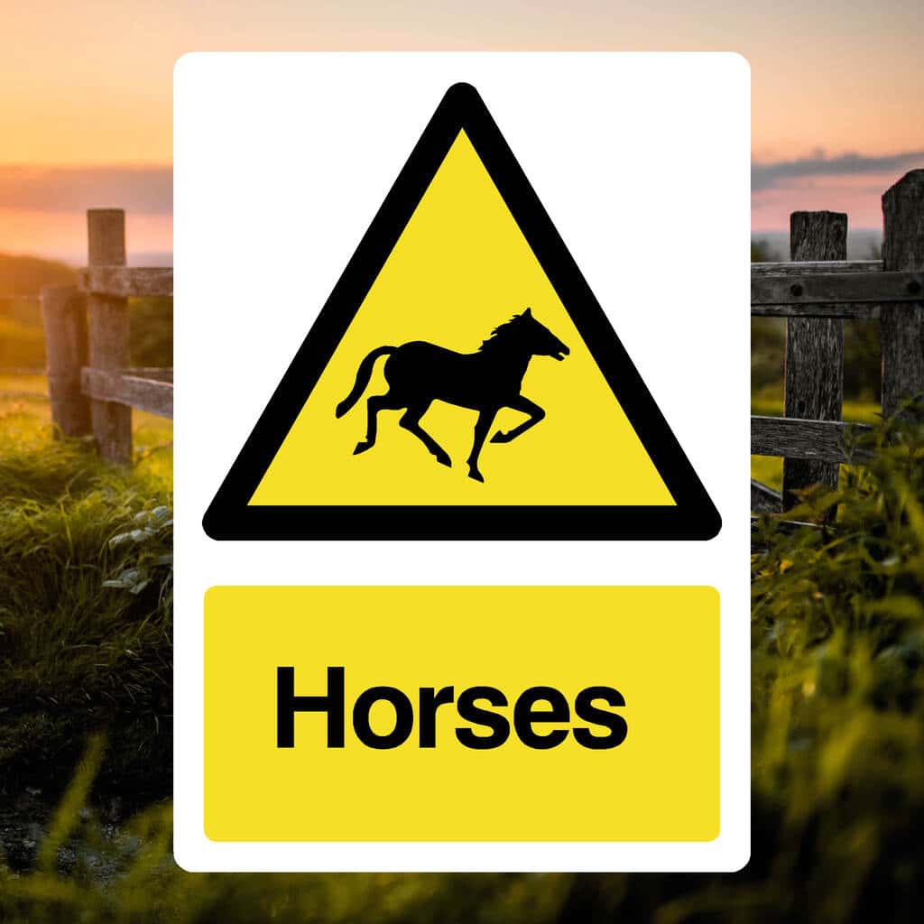 Horses Warning Sign - The Safety Sheep Store