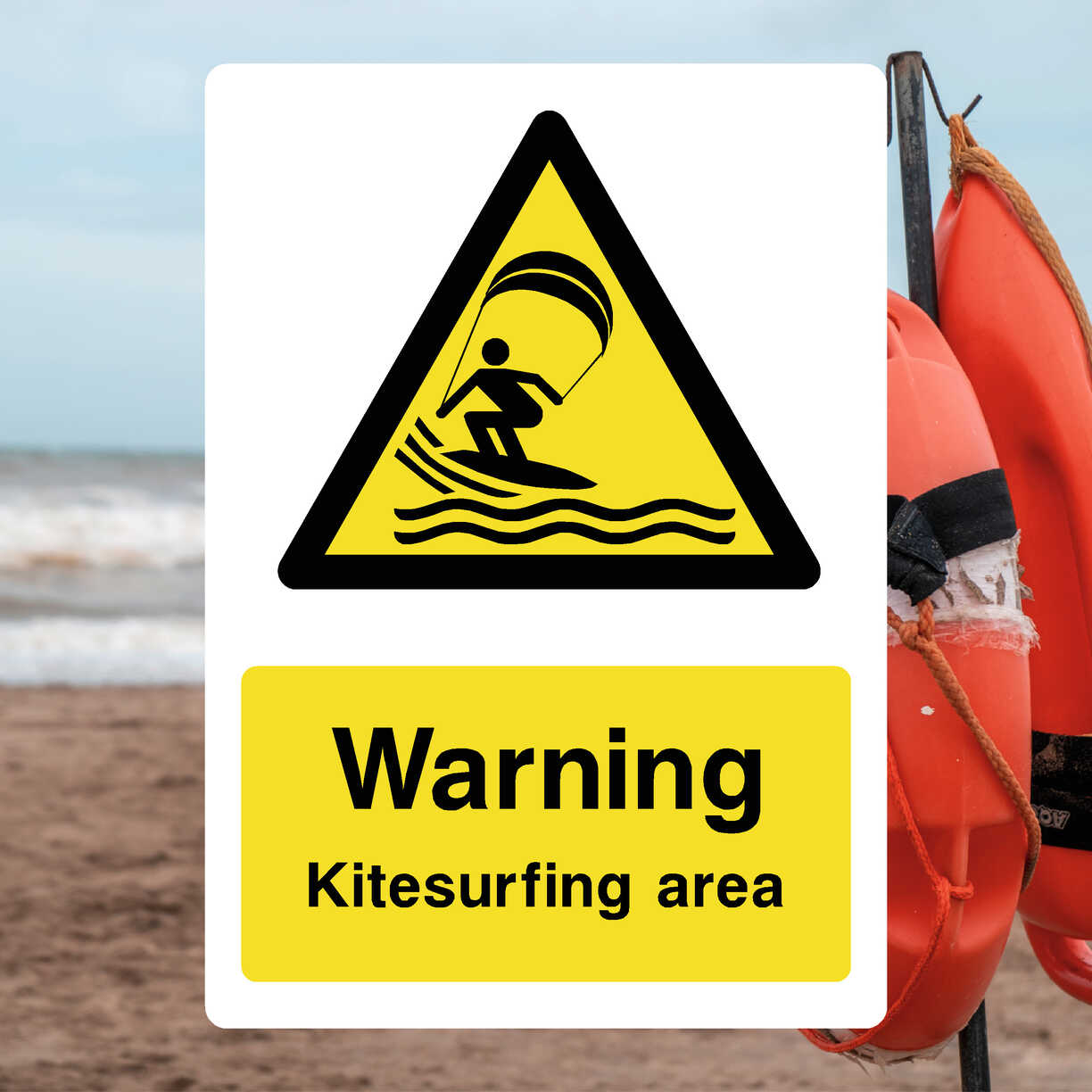 Kitesurfing Area Sign - The Safety Sheep Store
