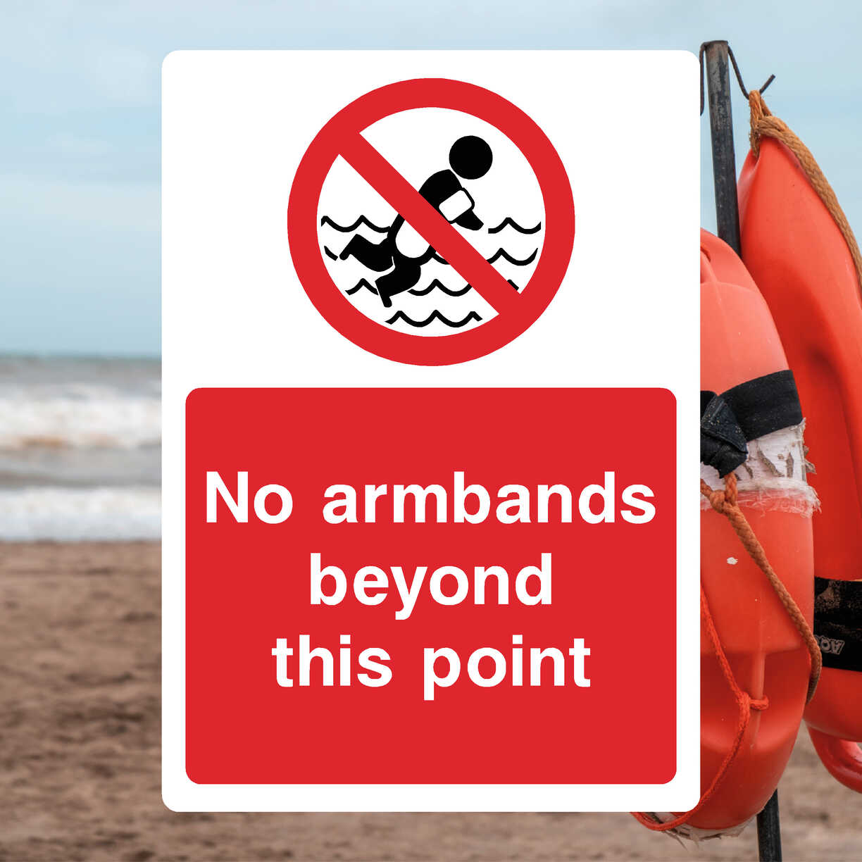 No Armbands Beyond This Point Sign - The Safety Sheep Store