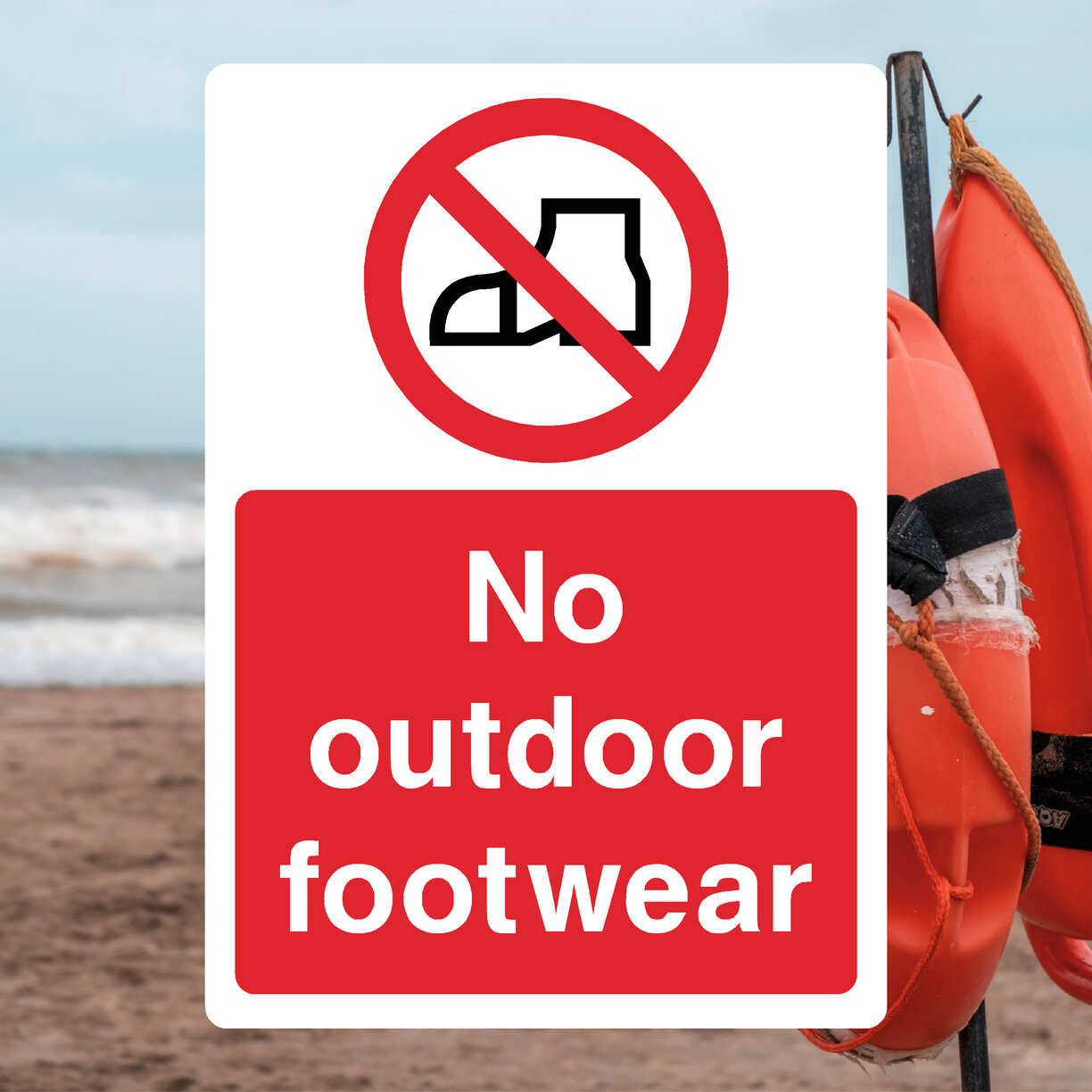 No Outdoor Footwear Sign - The Safety Sheep Store