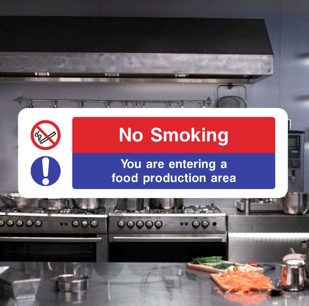 No Smoking Entering Food Production Area Sign - The Safety Sheep Store
