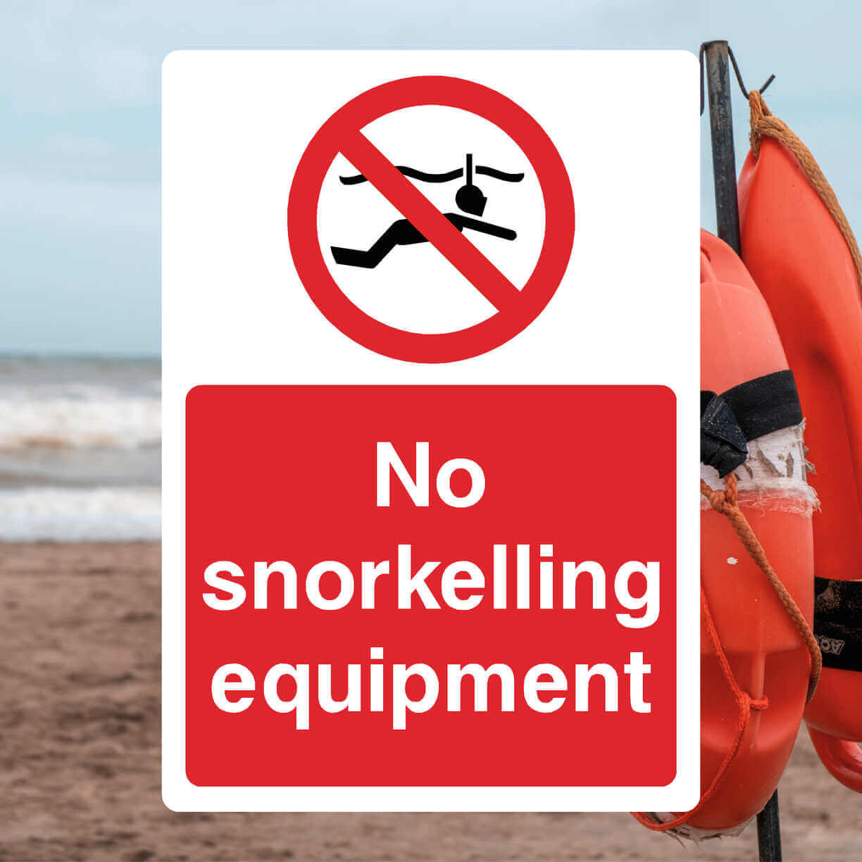 No Snorkelling Equipment Sign - The Safety Sheep Store