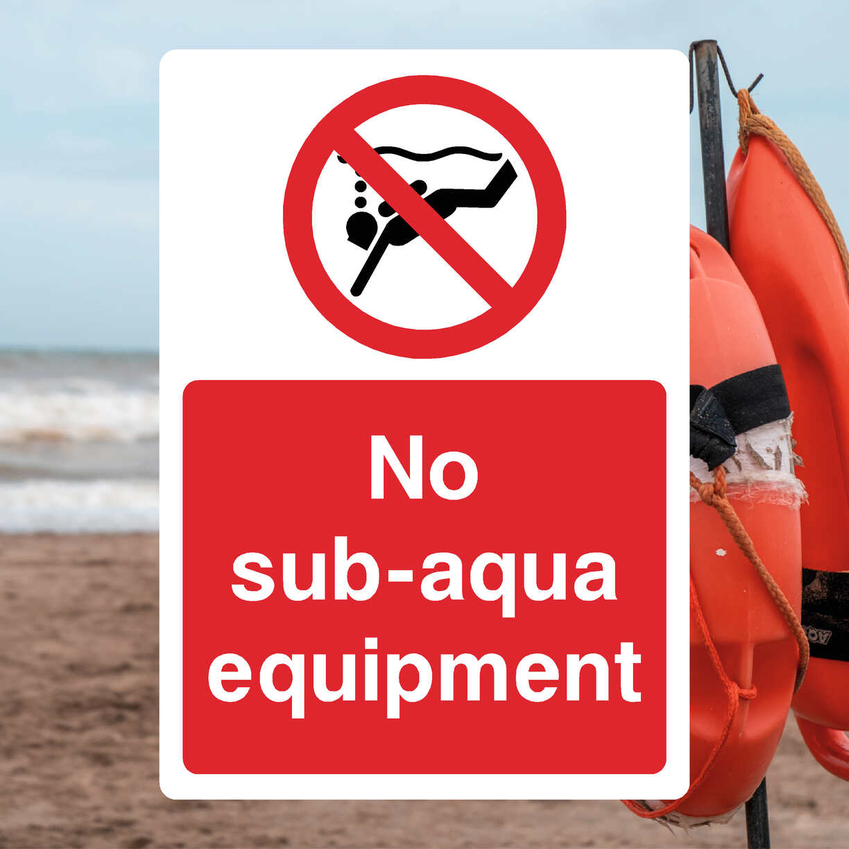 No Sub - Aqua Equipment Sign - The Safety Sheep Store