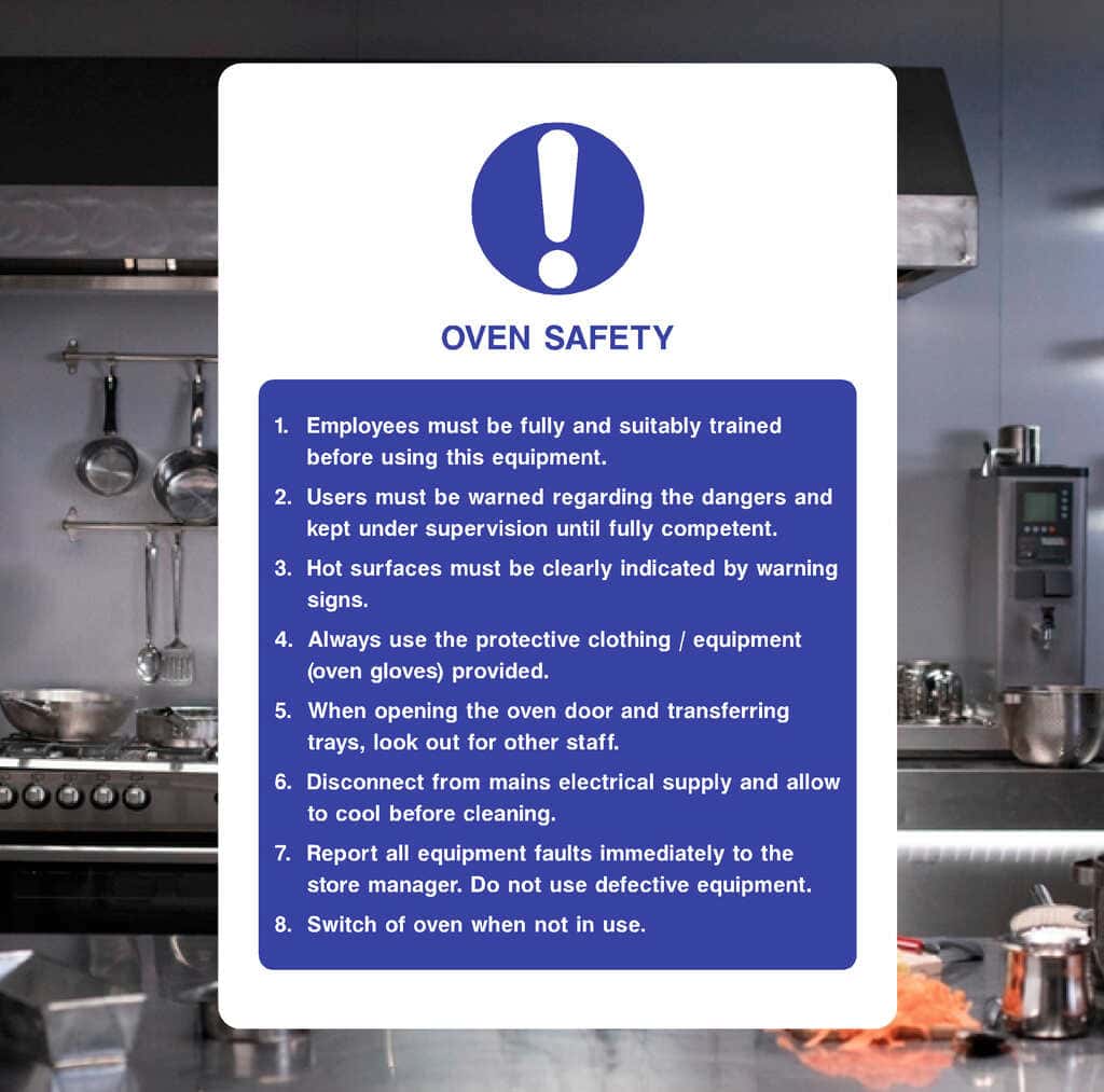 Oven Safety Instructions Sign - The Safety Sheep Store