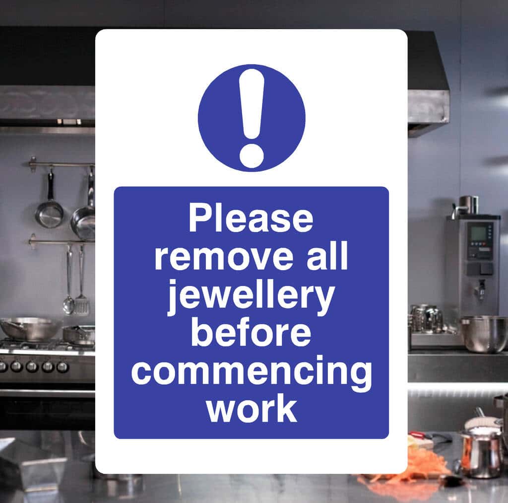 Please Remove All Jewellery Before Commencing Work Sign - The Safety Sheep Store