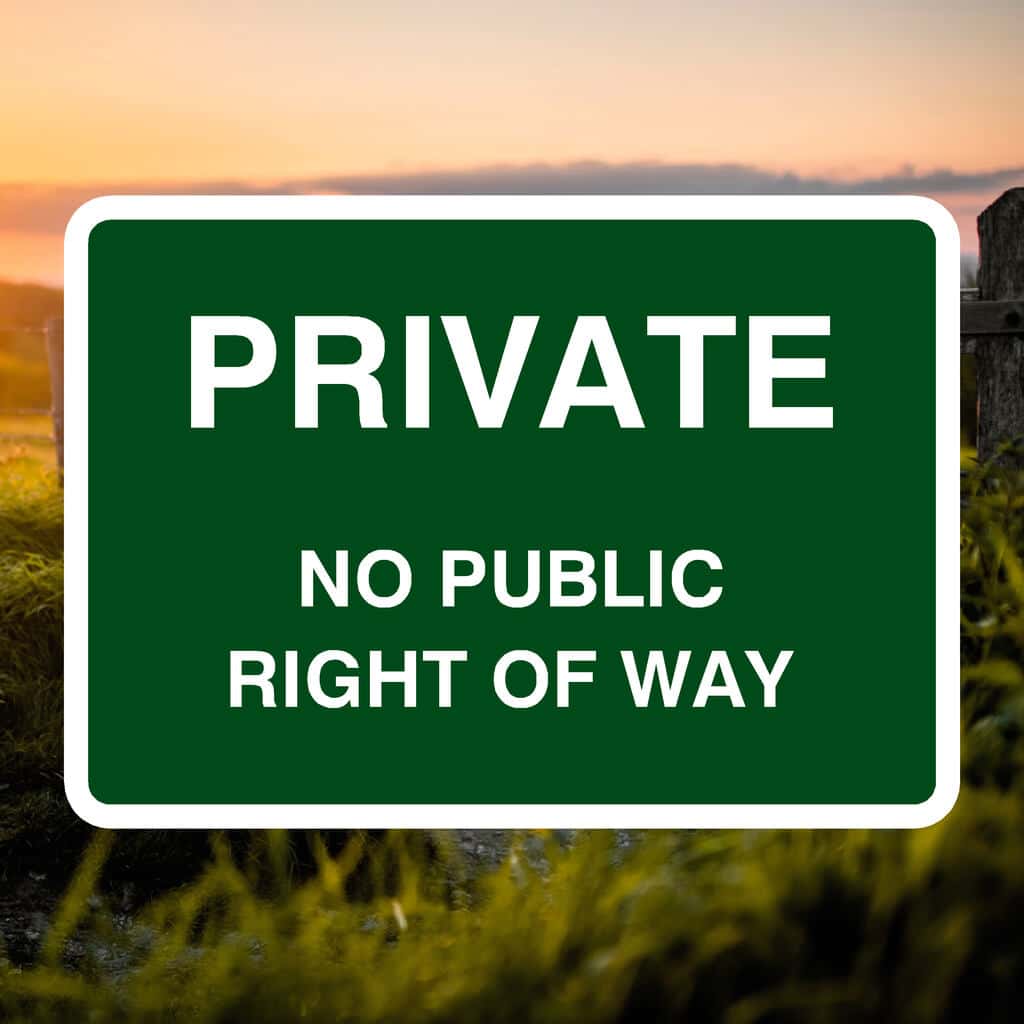 Private No Public Right Of Way Sign Green - The Safety Sheep Store