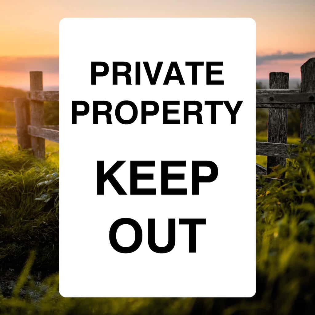 Private Property Keep Out Portrait Sign - The Safety Sheep Store