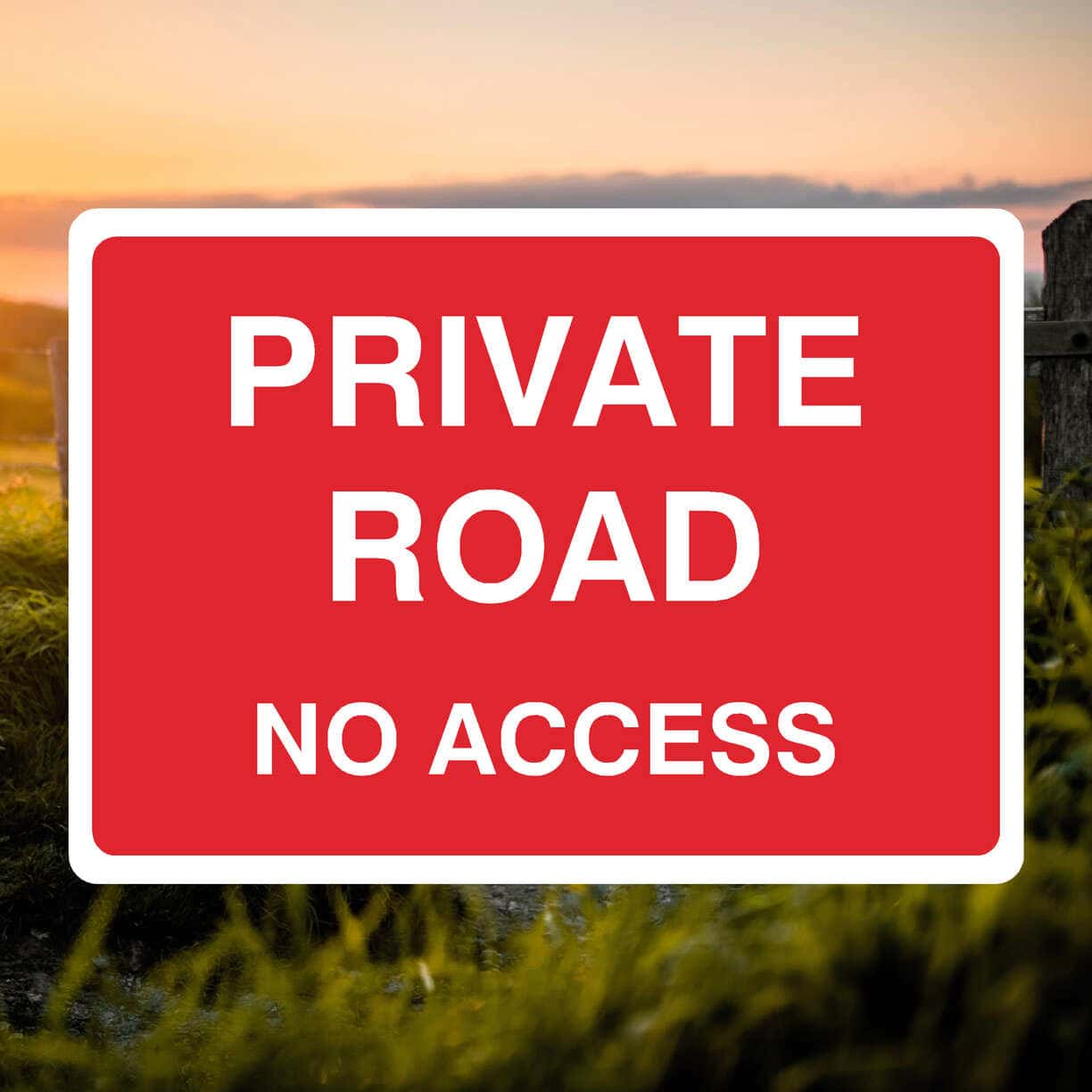 Private Road No Access Sign Red - The Safety Sheep Store