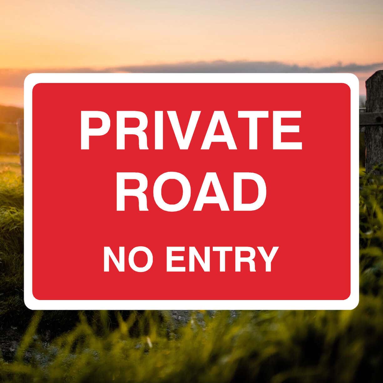 Private Road No Entry Sign Red - The Safety Sheep Store