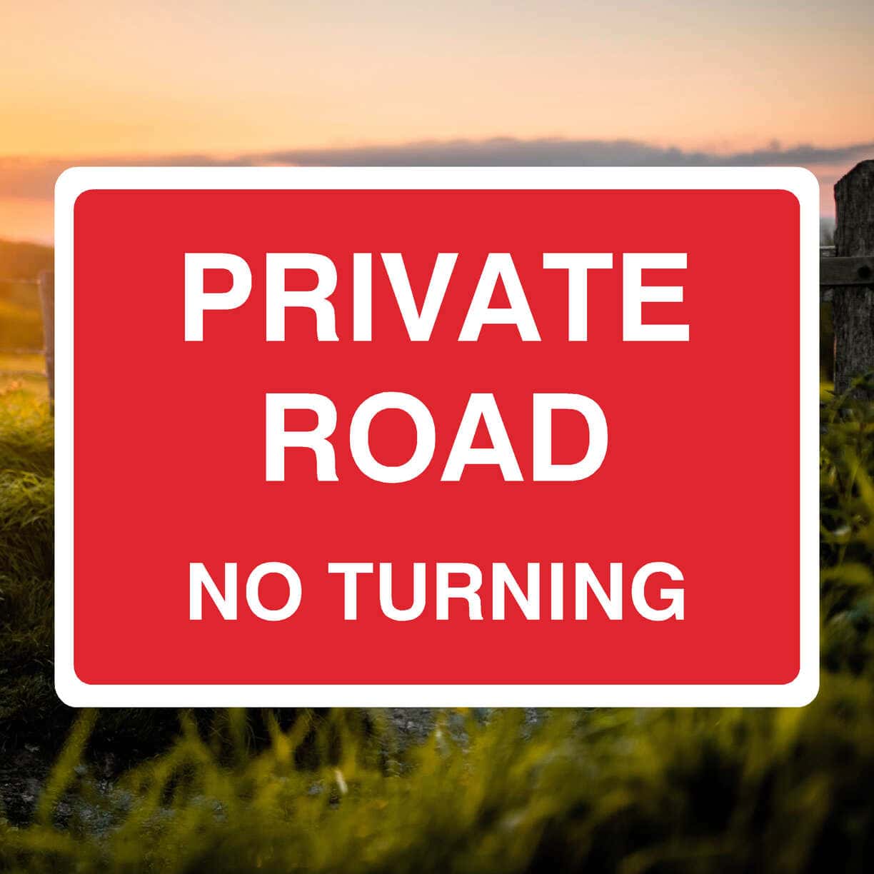Private Road No Turning Sign Red - The Safety Sheep Store