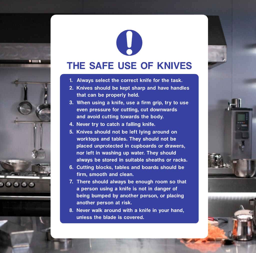 Safe Use Of Knives Sign - The Safety Sheep Store