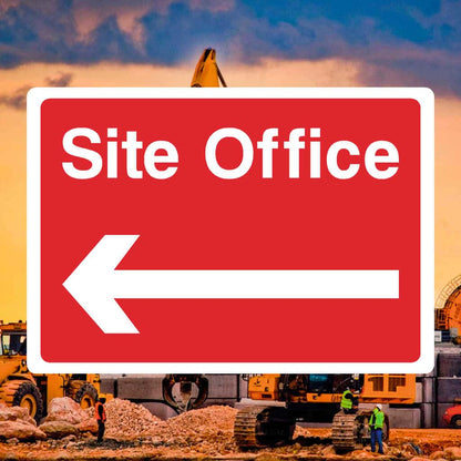 Site Office Left Sign Red - The Safety Sheep Store