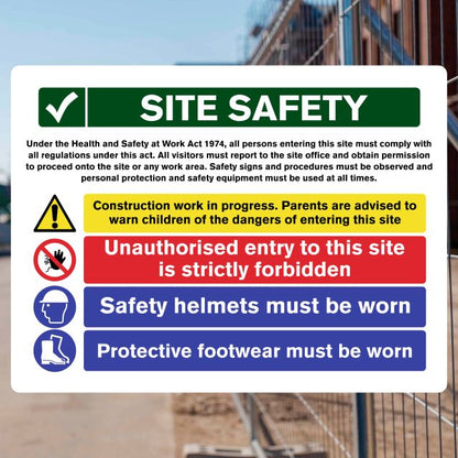 Site Safety Sign - Unauthorised Entry - The Safety Sheep Store
