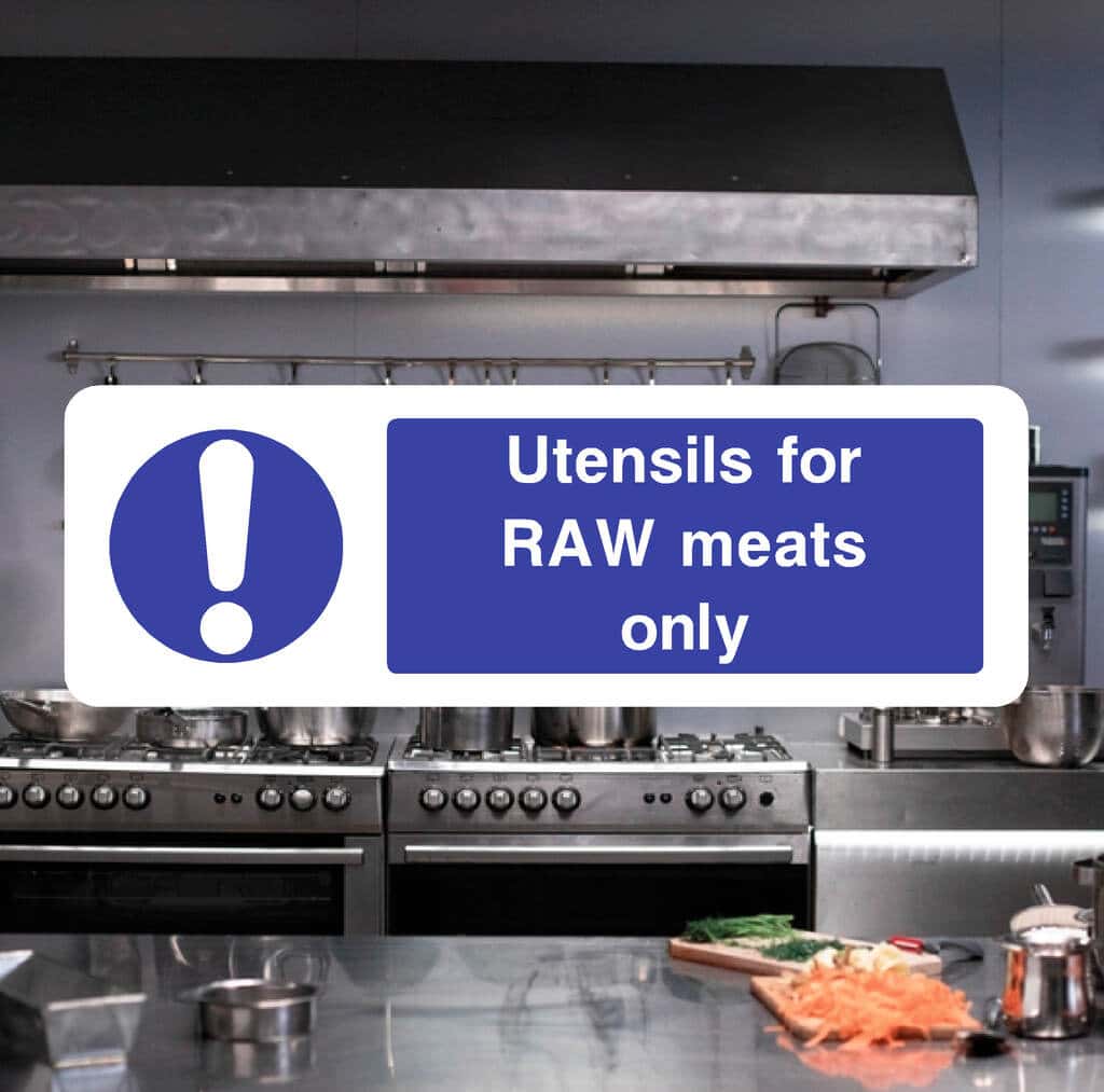 Utensils For Raw Meats Only Sign - The Safety Sheep Store