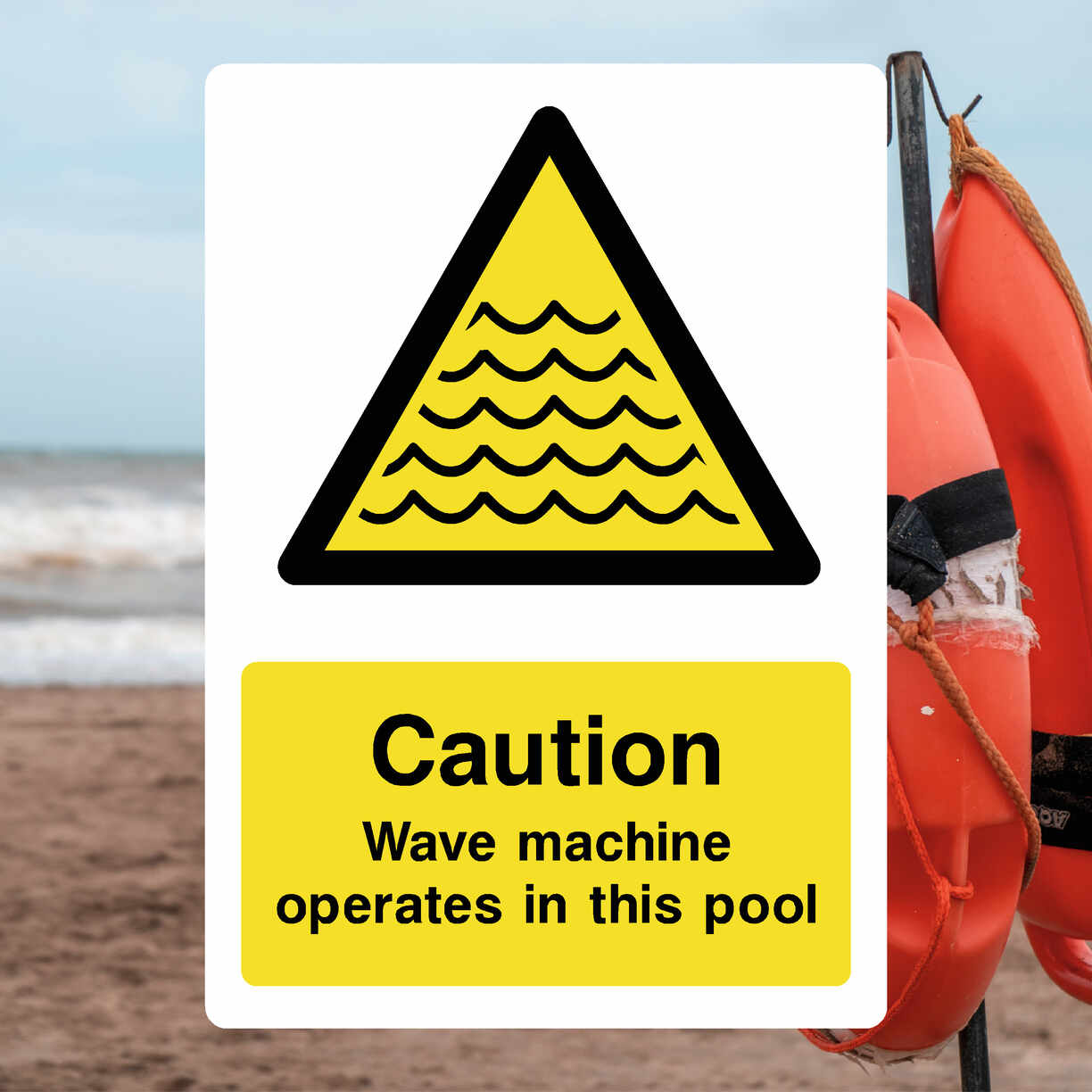 Wave Machine Operates In This Pool Sign - The Safety Sheep Store