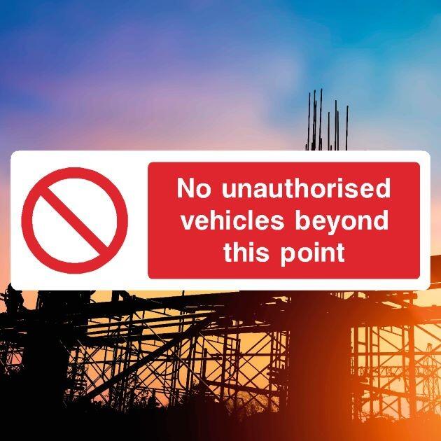 No Unauthorised Vehicles Beyond This Point Sign - UK Safety Signs Store