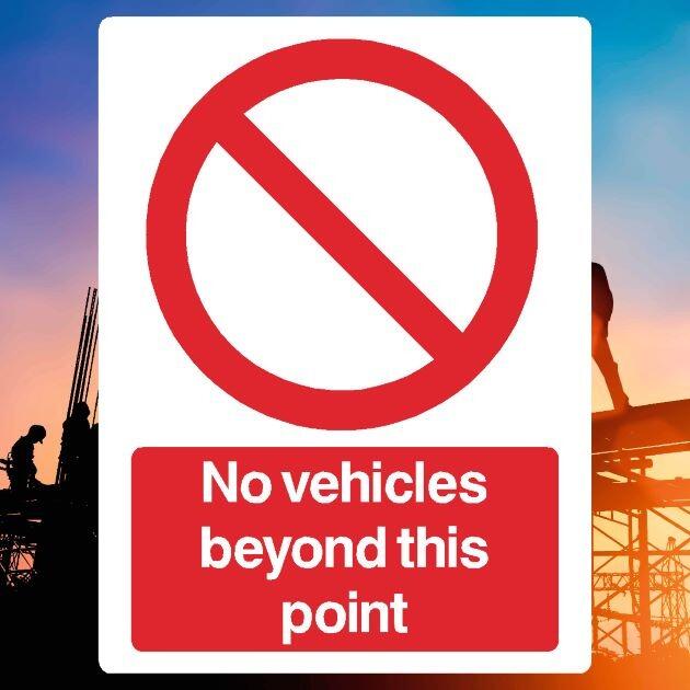 No Vehicles Beyond This Point Sign - UK Safety Signs Store
