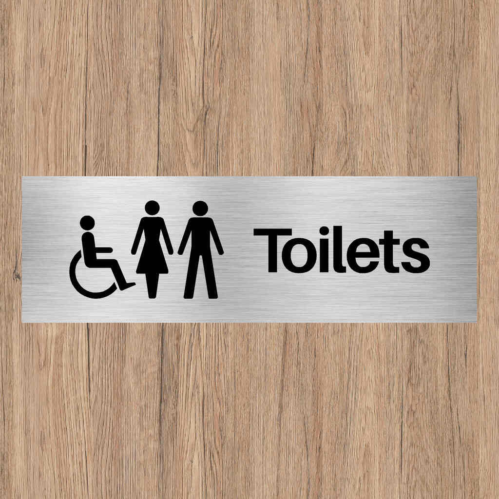 Accessible & Unisex Toilets Sign Brushed Silver-The Safety Sheep Store