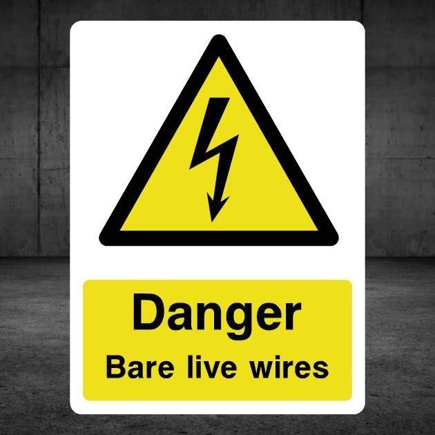 Bare Live Wires Electrical Sign-The Safety Sheep Store