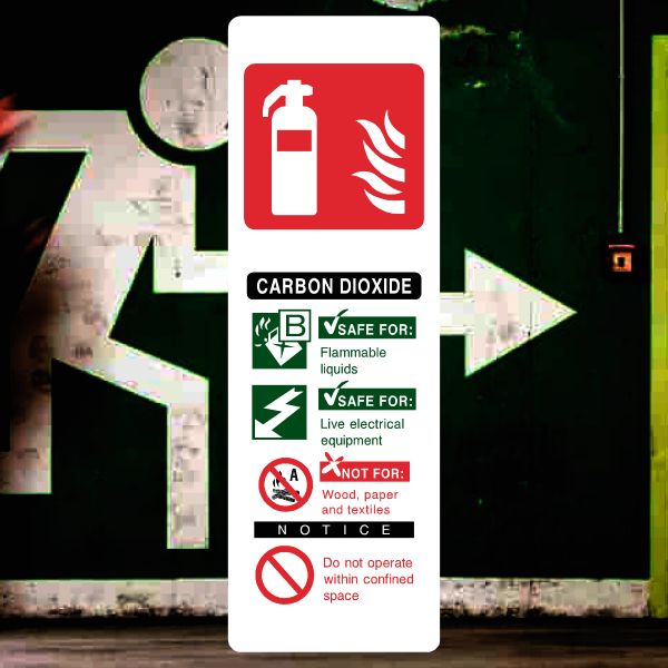 Carbon Dioxide Fire Extinguisher Safety Sign-The Safety Sheep Store