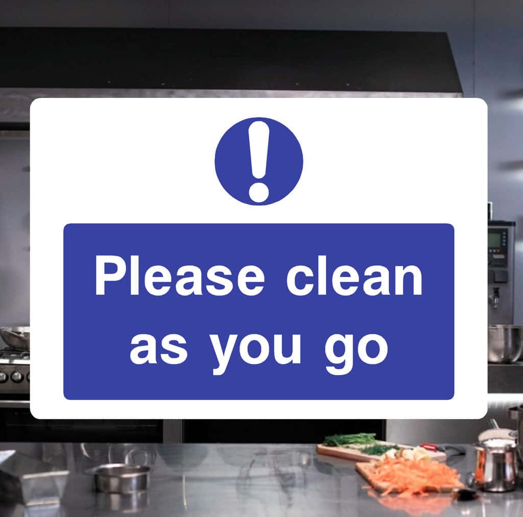 Cleaner Go Sign Clean‑As‑You‑Go Sign – Food Hygiene & Safety – The Safety Sheep Store