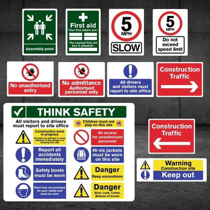 Construction Site Safety Signs 11 Pack - Pack J-The Safety Sheep Store