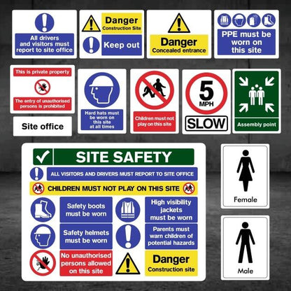 Construction Site Safety Signs 25 Pack - Pack F-The Safety Sheep Store
