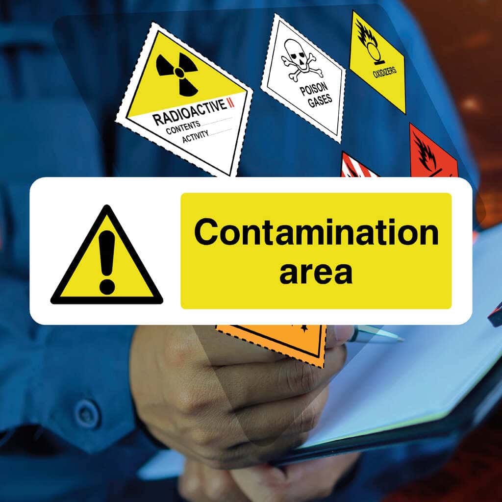 Contamination Area Safety Sign-The Safety Sheep Store