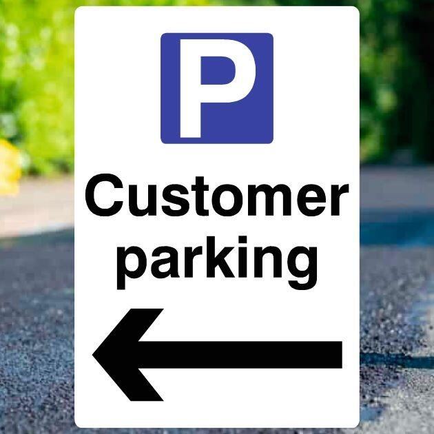 Customer Parking Left Sign-The Safety Sheep Store