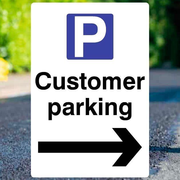 Customer Parking Sign Right-The Safety Sheep Store