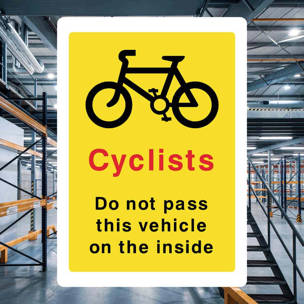 Cyclists Do Not Pass On The Inside Sign-The Safety Sheep Store