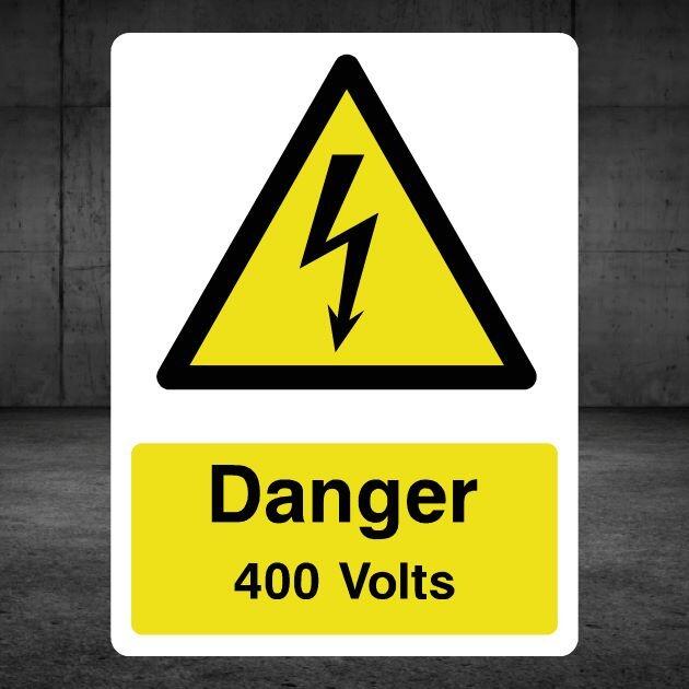 Danger 400 Volts Sign - Electrical Hazard Warning Sign UK – The Safety ...