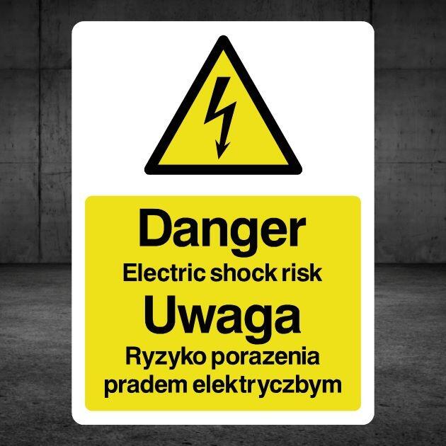 Danger Electric Shock Risk Sign (Polish)-The Safety Sheep Store