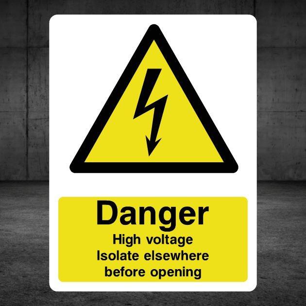 Danger High Voltage Isolate Electrical Sign-The Safety Sheep Store