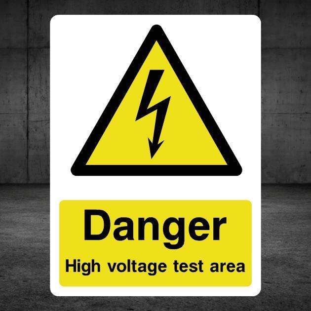 Danger High Voltage Test Area Hazard Sign-The Safety Sheep Store