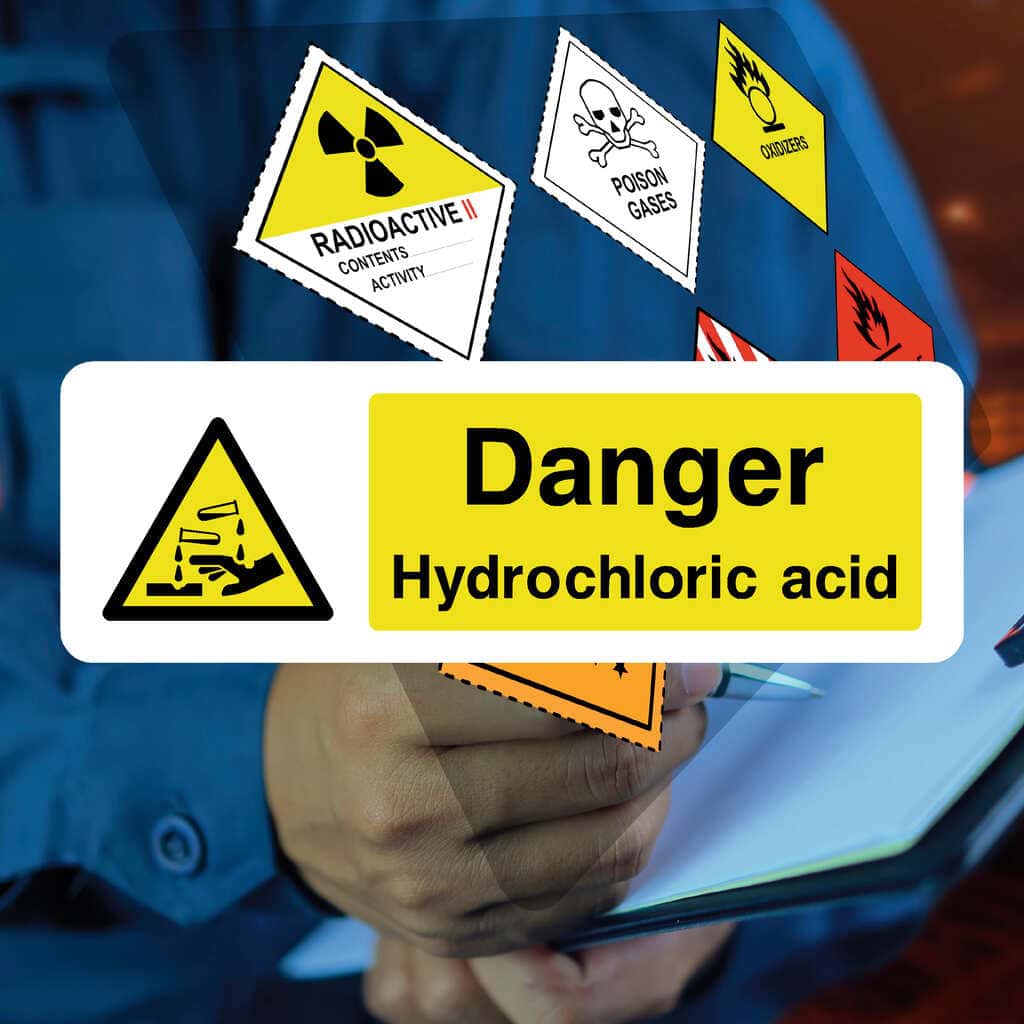 Danger Hydrochloric Acid Sign-The Safety Sheep Store