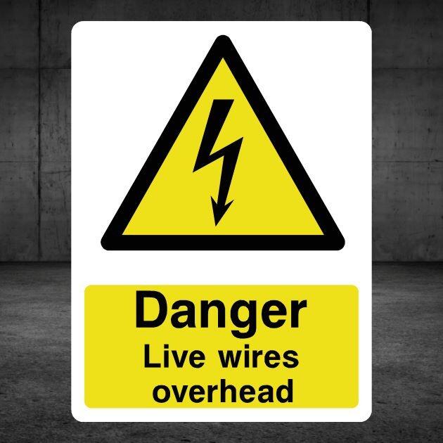 Danger Live Wires Overhead Electrical Sign-The Safety Sheep Store