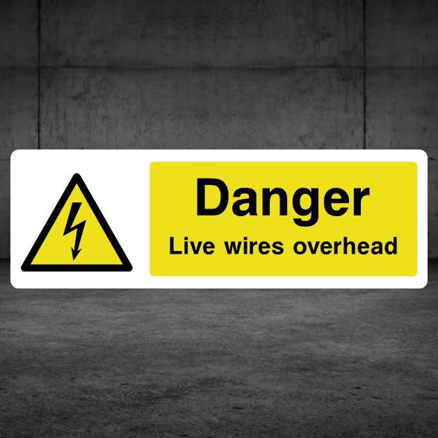 Danger Live Wires Overhead Sign-The Safety Sheep Store