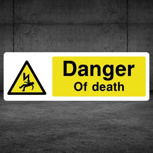 Danger Of Death Electrical Sign-The Safety Sheep Store